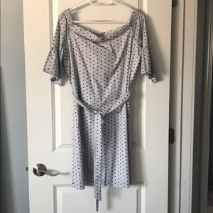 COPY - NWT Off Shoulder Boat Neck Swiss Dot Dress
